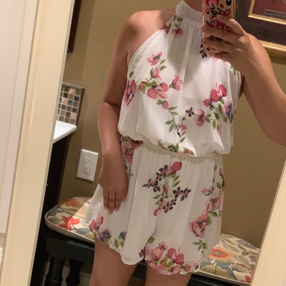 White floral romper